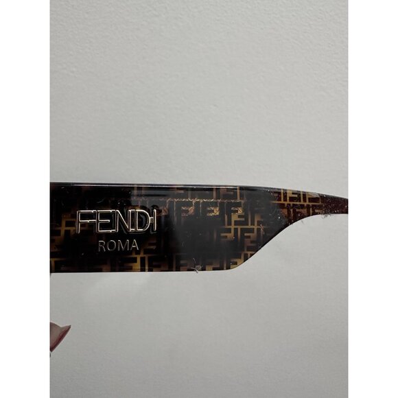 Fendi Acetate Sunglasses Havana Pattern Brown Logo Oversized - Picture 8 of 9